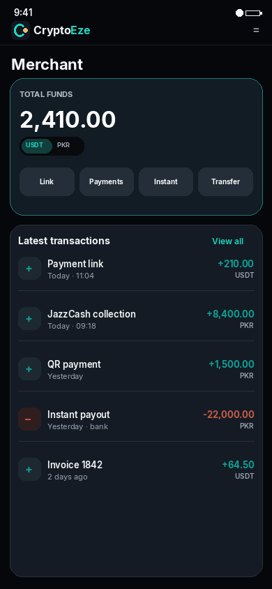 Merchant on a phone